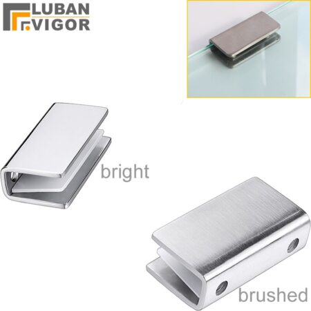 , Dikke 304 Roestvrij Staal Glas Clip/Klem, Geborsteld/Heldere Oppervlak, Plank Ondersteuning, glas Dikte: 6-12Mm,