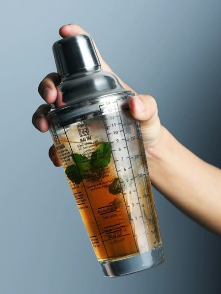 -Selling Bartending Cup Met Schaal Sneeuw Gram Cup Transparant Melk Thee Hand Shaker Bar Cocktail Shaker Wijn Set