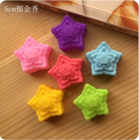 ! Hoge temperatuur 5 cm tulp stervorm siliconen chocolade mallen bakvorm