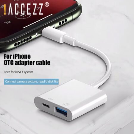 ! Accezz Otg Adapter Kabel Voor Iphone Ipad Verlichting Naar Usb Camera Connector Met Poort Opladen Data Converter U Schijf Toetsenbord