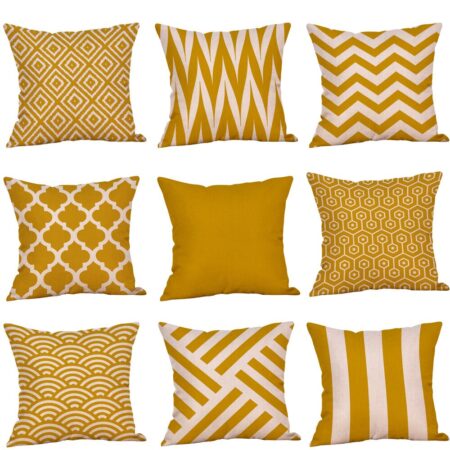 Чехол Подушка Mosterd Kussensloop Decoratieve Kussens Voor Sofa Geel Geometrische Fall Herfst Kussenhoes Cojines Для Дома