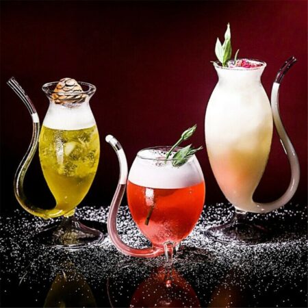 -Selling Wijn Whiskey Glas Hittebestendig Glas Zuigen Sap Melk Kopje Thee Wijn Beker Met Drinken Buis Stro wijn Glas