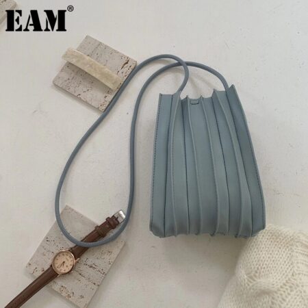 [Eam] Vrouwen Zomer Kleine Korte Gerimpelde Pu Leer Persoonlijkheid Alle-Match Crossbody Schoudertas Mode Tij 18A2351