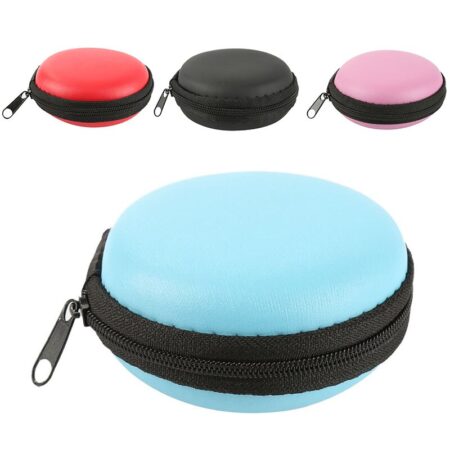 ! 5 Kleuren Draagbare Case Voor Case Hoofdtelefoon Mini Ritssluiting Ronde Opslag Hard Bag Headset Doos Voor Oortelefoon Geval Sd Tf kaarten