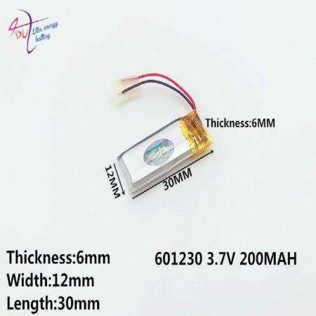 (5 stuks/partij) polymeer Lithium-Ion Batterij 200mah 3.7 V, 601230 061230 Ce Fcc Rohs Msds Certificering