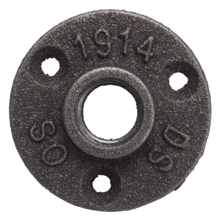 -1/2 Inch Zwarte Gietijzeren Buisleidingen Floor Flens Bsp Schroefdraad