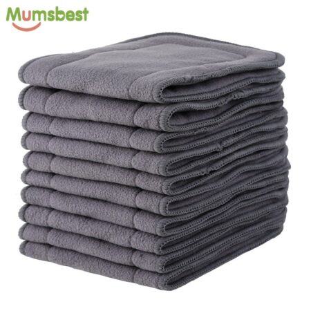 [Mumsbest]10 Stuks Bamboe Houtskool Inserts Voor Baby Liners Voor Luiers Milieuvriendelijke Wasbare Layer Inserts In Luiers Voor kinderen