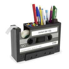 -Cassette Tape Dispenser Pen Houder Vaas Potlood Pot Briefpapier Bureau Netjes Container Kantoorbenodigdheden Leverancier (Zwart)