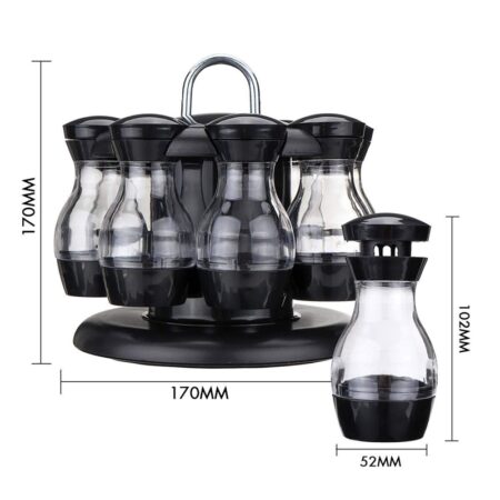 -Zout En Peper Shakers Set Van 8 Flessen Met ° Houder-Zout & Peper Shaker Set | olie En Azijn Dispenser Set