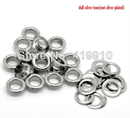 -300 Sets Silver Tone Schoen Schoenveter Oogjes 10mm x 4mm 10mm J1295