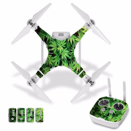 [J30014] Groene Plant Waterdichte Pvc Sticker Skin Sticker Voor Dji Phantom 3 Drone Body Bescherming Film + Remote controller Cover