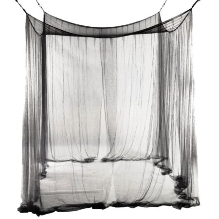 ! 4-Hoek Bed Netting Canopy Klamboe Voor Queen/Kingsize Bed 190*210*240Cm (Zwart)