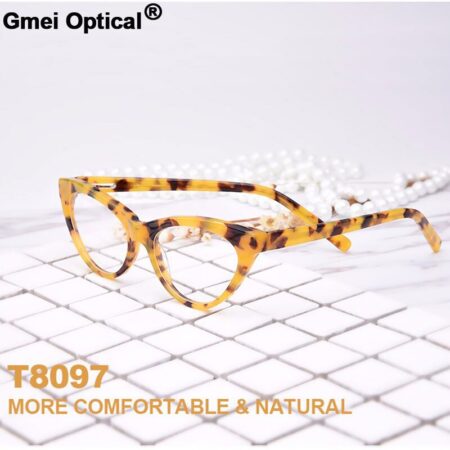 -Forward Stijl Cat-Eye Hypoallergeen Acetaat Volledige Velg Vrouwen Optische Brillen Frame Met Lente Scharnier