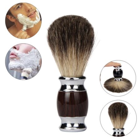 Zy badger nat scheren brush tool voor mannen salon kappersgereedschap bruin