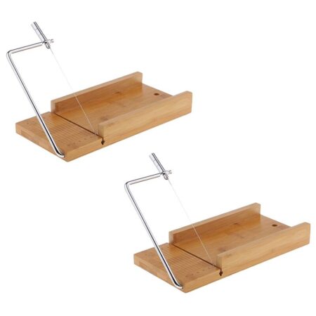 -2Pcs Hout Rvs Zeep Cutter Zeep Maken Craft Snijgereedschap Met Draad Snijmachine Voor Diy Kerst