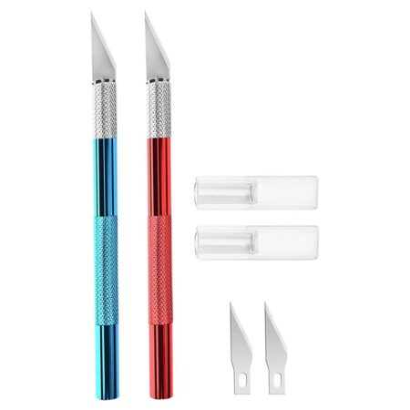 ! 2 Stuks Van Aluminium Lederen Carving Messen, Carving Gereedschap, Film Messen, pen-Vormige Carving Messen, Papier Cutte