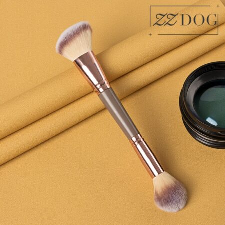 Zzdog professionele cosmetica make up tool dubbele kop multifunctionele schaduw hoogtepunt blush wenkbrauw wimper borstel