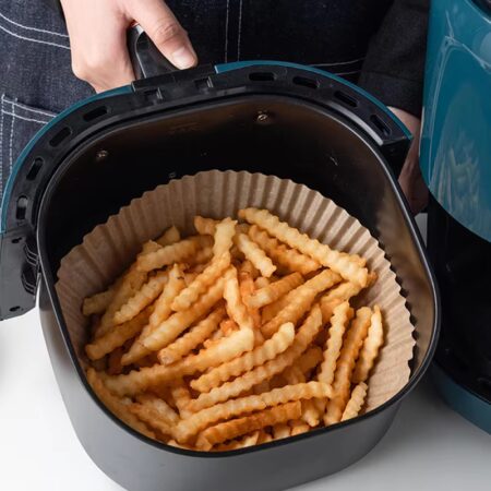 Bakpapier airfryer reduceert vet en houdt je machine schoon en vet vrij – 50 of 100 stuks